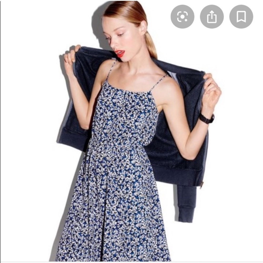 J. Crew Blue and White Floral Dress